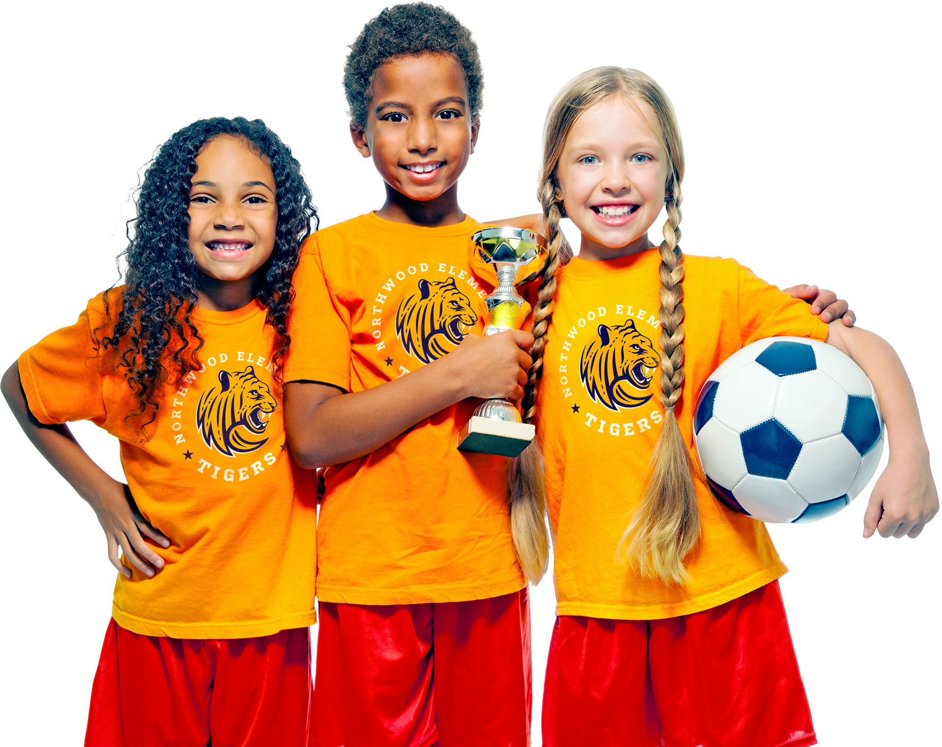 Elementary school soccer team proudly wearing custom t-shirts from Metro Print Elementary school soccer team proudly wearing custom t-shirts from Metro Print