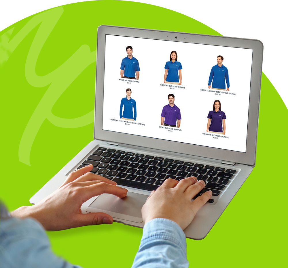 MP-Stores-BG-ShoppingOnline-MOBILE Neatly folded custom screenprinted t-shirts showcasing vibrant colors and designs